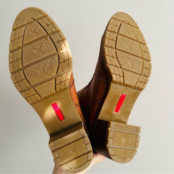 Pikolinos Llanes Brandy Zip Calfskin Leather Ankle Boots Cognac Brown 8.5 9 - Picture 7 of 12